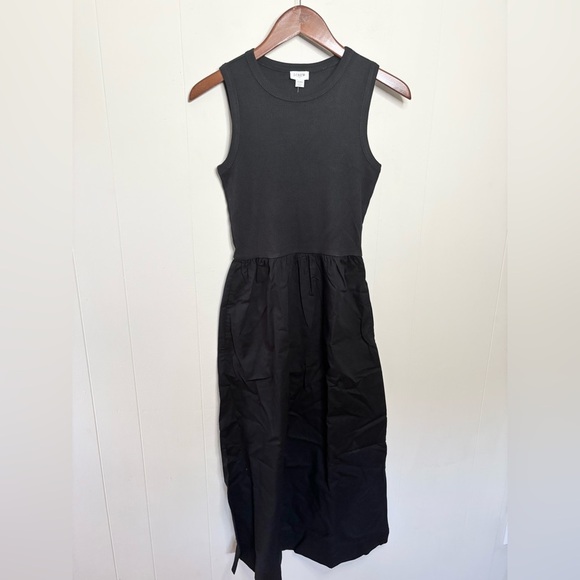 J Crew black ribbed knit mixy dress midi size XXS new - Picture 3 of 7
